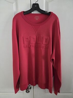 Polo by Ralph Lauren Red Embossed Logo Crewneck Sweater